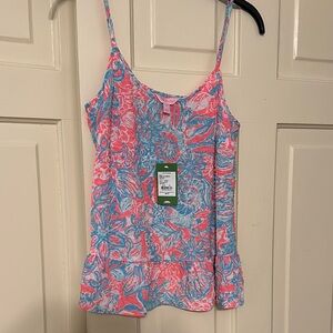 Lilly Pulitzer size M NWT Floral Pink and Blue Women's Top
